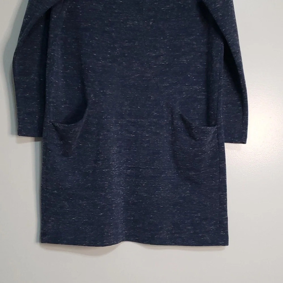 Clara Sun Woo Shift Dress Small Heather Navy Blue Minimalist Designer Pockets - Picture 3 of 10